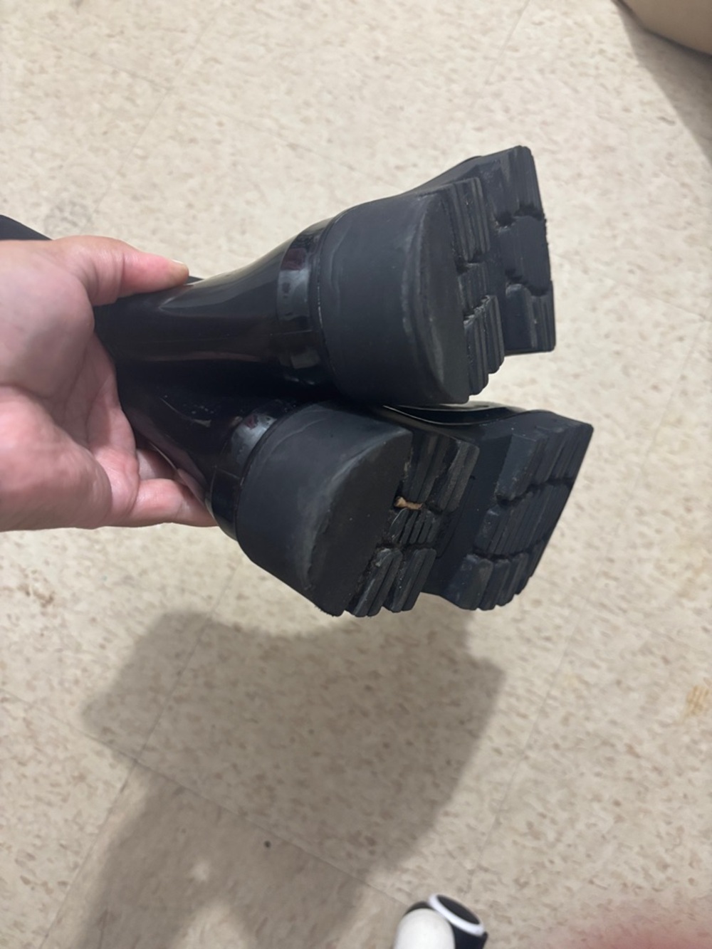 Hunter Black Gloss Rain Boots with Logo Patch - Picture 7 of 7